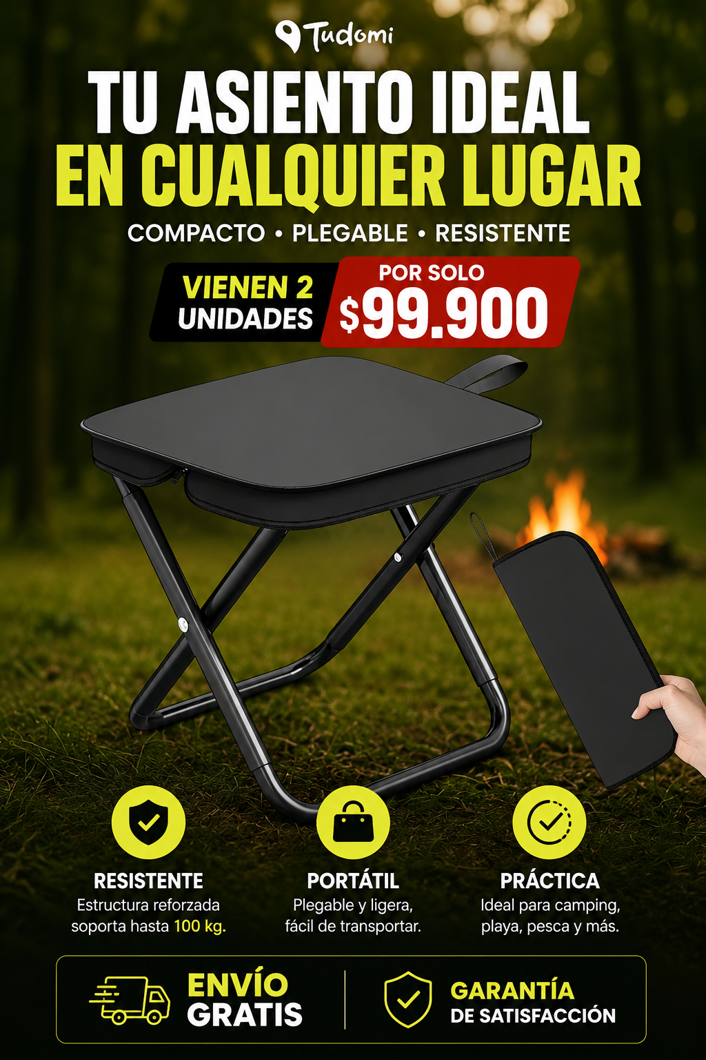 Silla plegable novedosa X2 Unidades