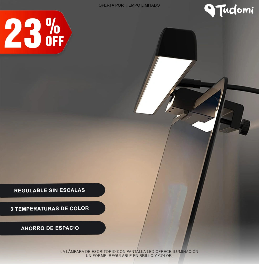 Lámpara LED para escritorio y pantalla