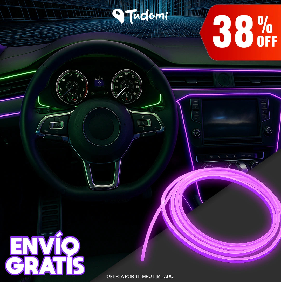 CINTA LED NEÓN PARA CARRO / app para cambiar colores + 16 colores / 3 metros