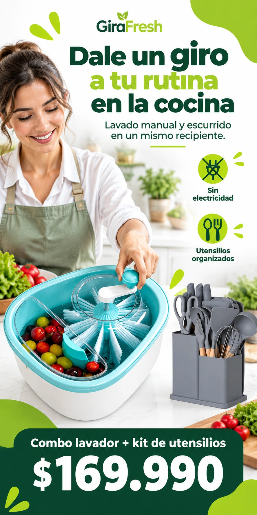 GiraFresh | Lavador Giratorio de Frutas y Verduras