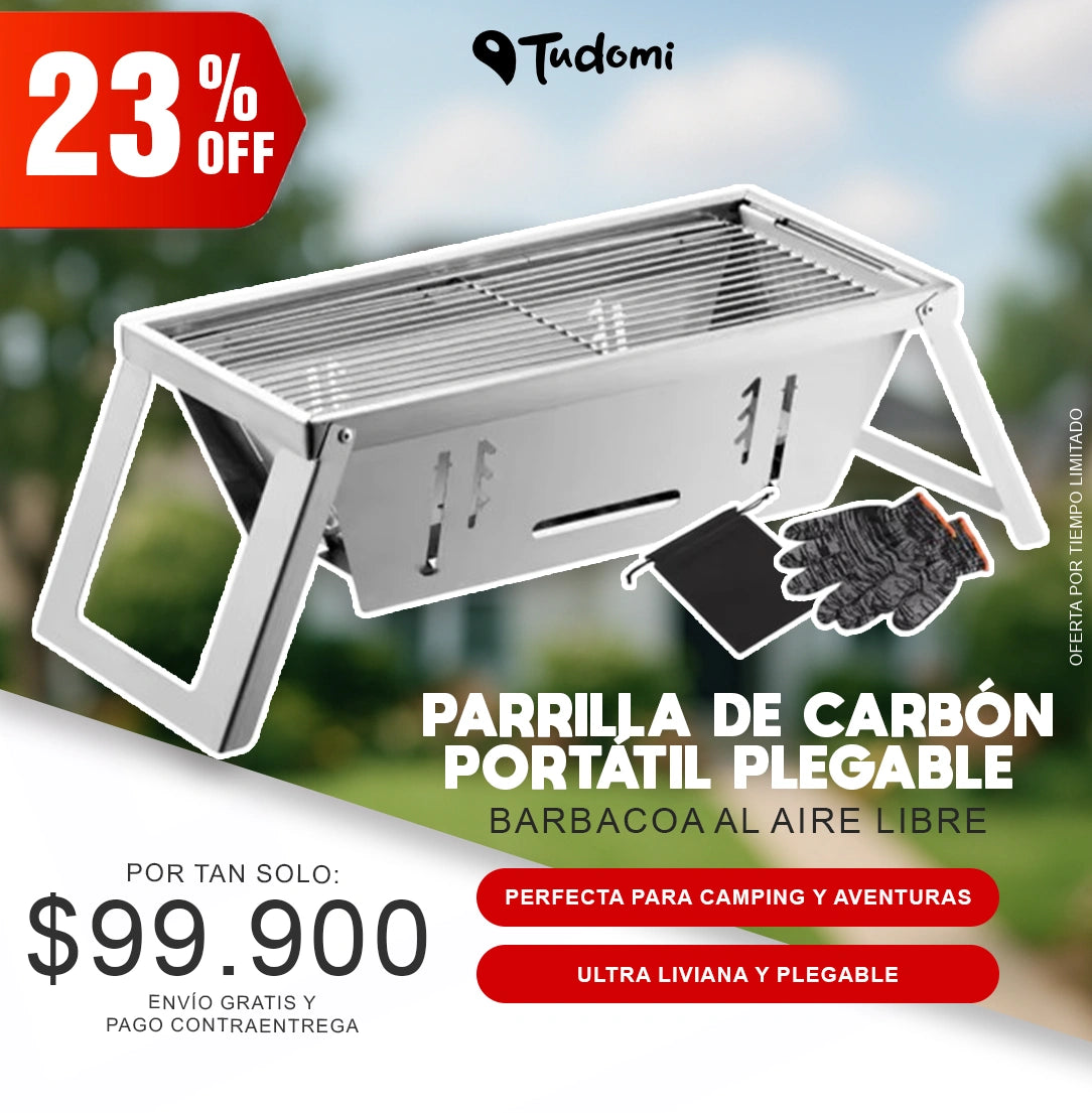 Parrilla De Carbón Portátil Plegable Barbacoa Al Aire Libre