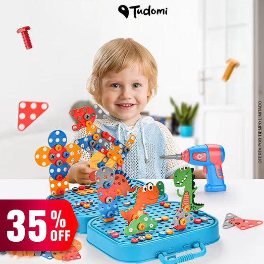 Juguete Maleta herramientas con taladro para niños de 461 piezas