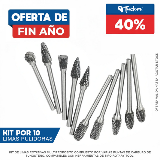 Kit de 10 Fresas Rotativas Para Pulir De Acero