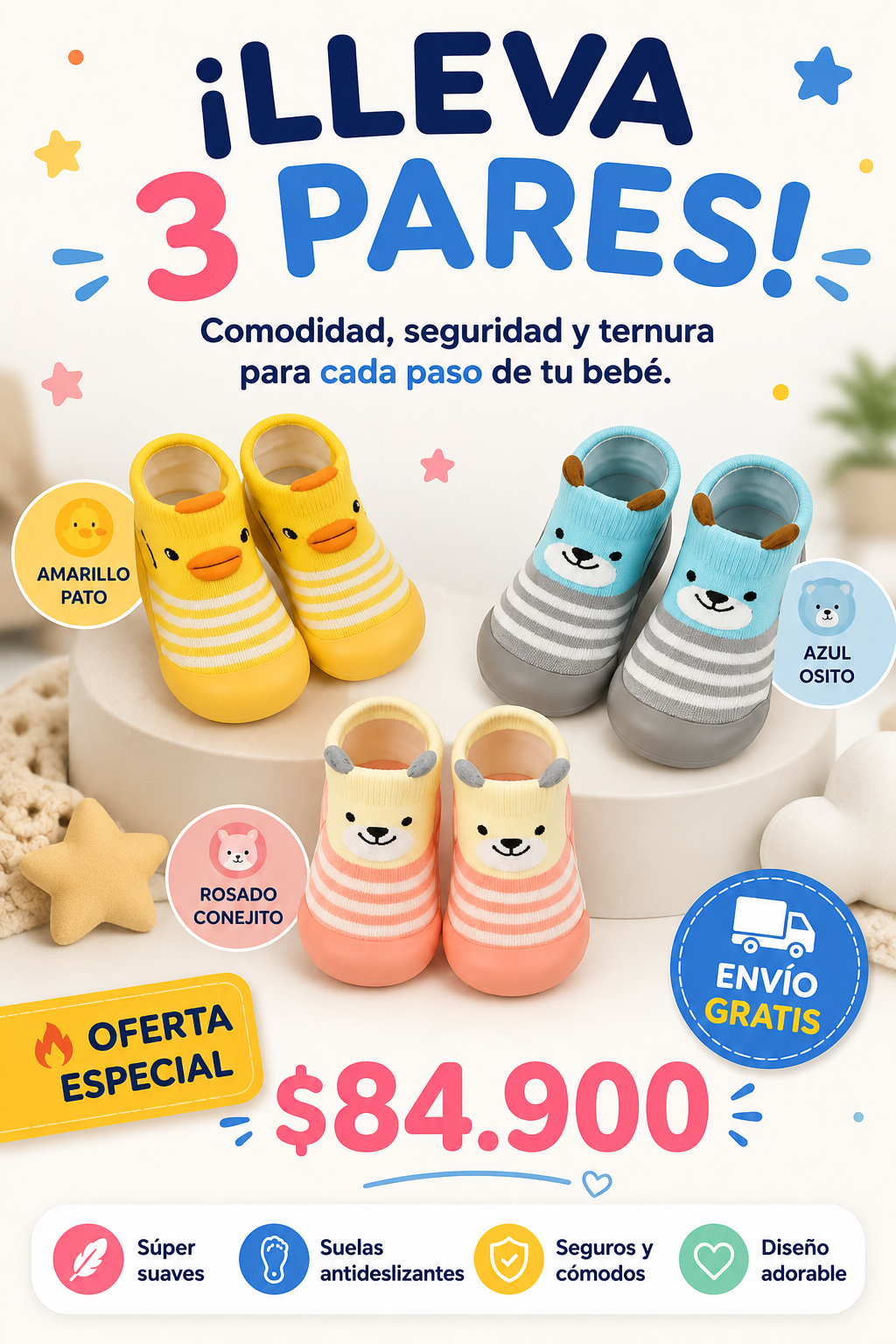 Medias tipo Zapato para bebe