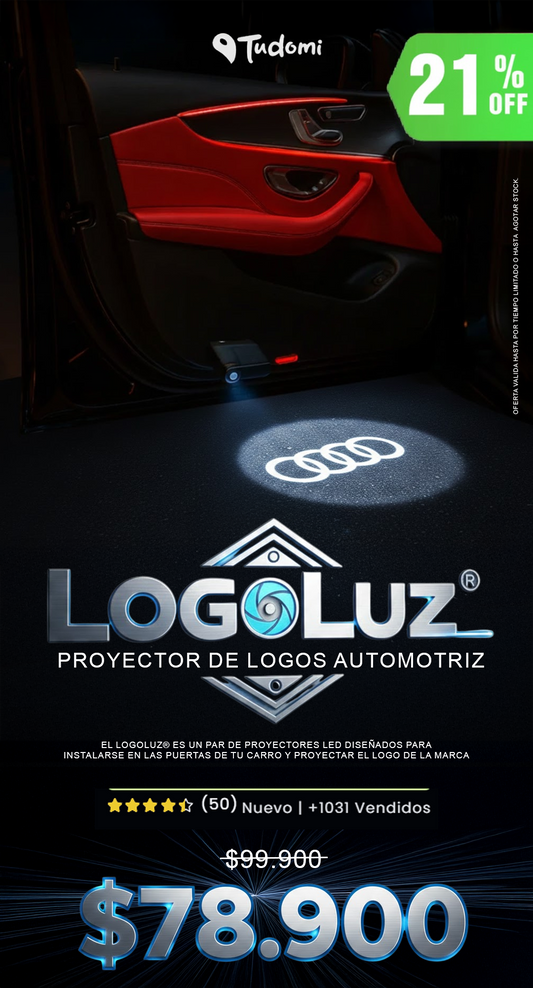 LogoLuz® LUZ DE LOGO PARA PUERTA DE CARRO x 2unidades