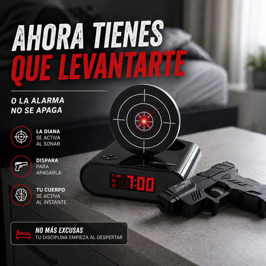 Despertador con tiro al blanco laser