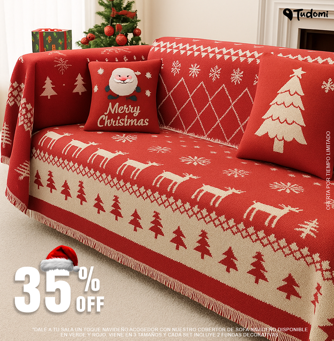 Cobertor de Sofá Navideño + Funda