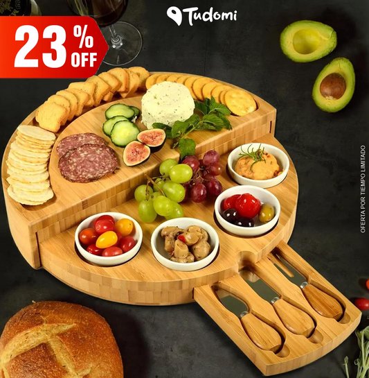 Tabla para quesos de bambú