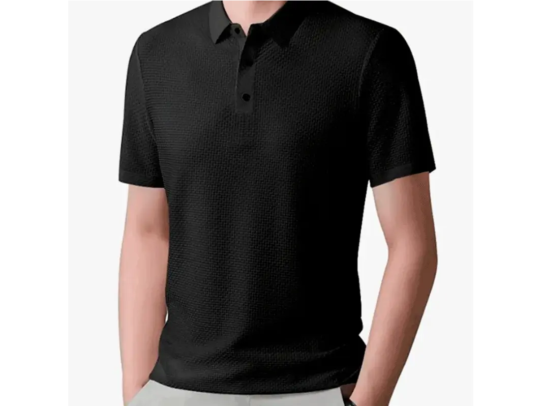 Polos texturizados de seda de hielo PACK X 2 Negra y Blanca
