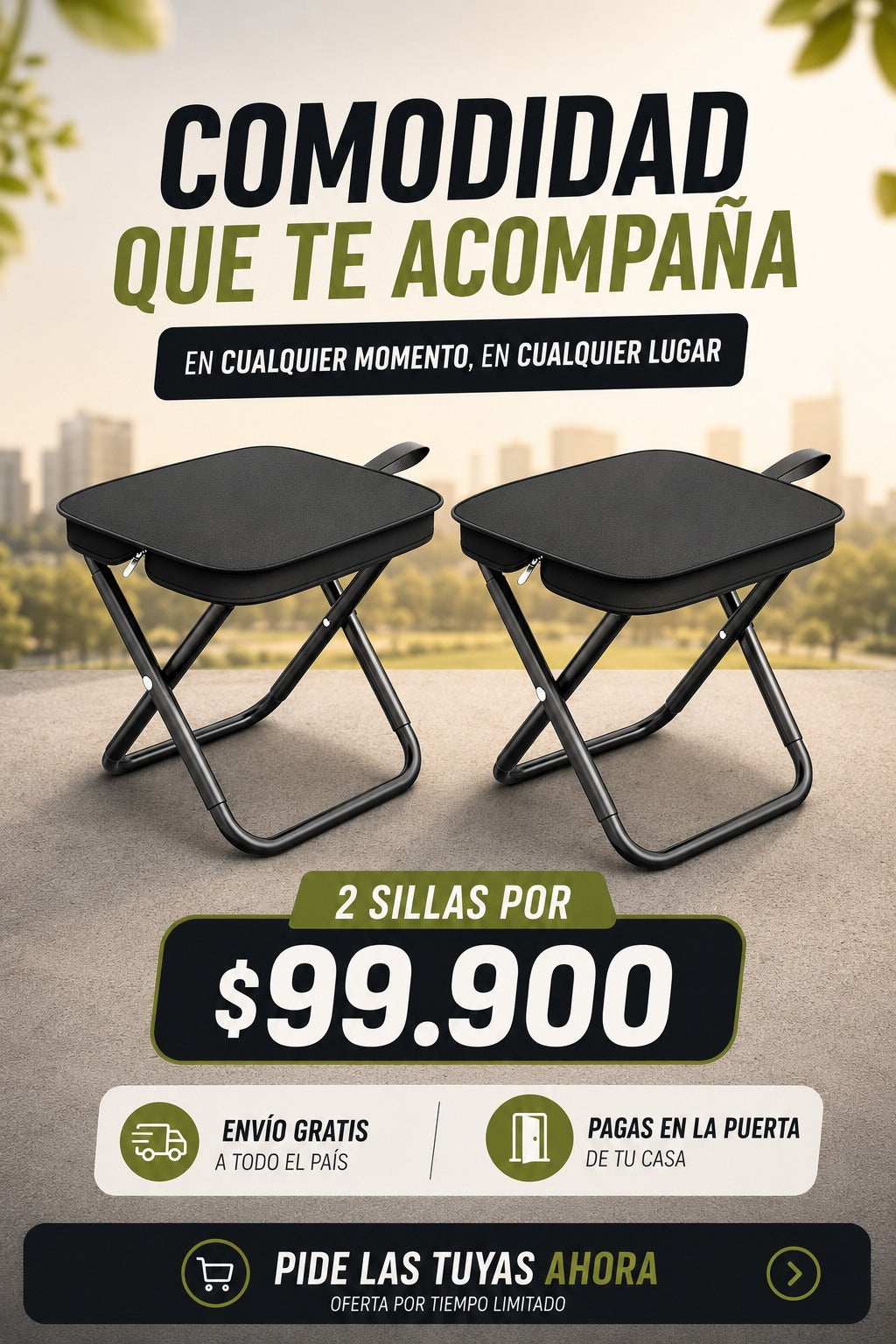 Silla Plegable Novedosa x 2