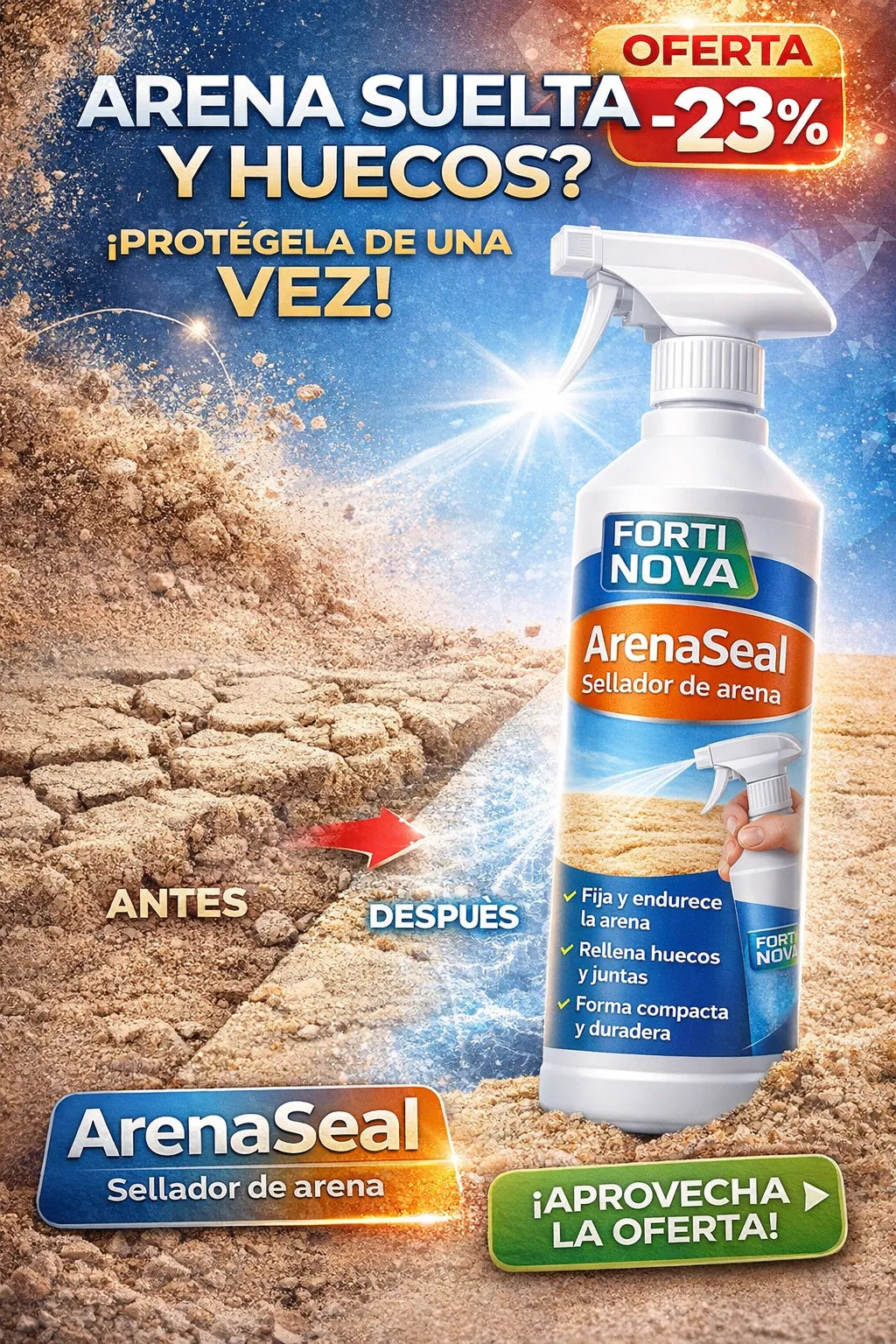 Sellado de arena tapa huecos